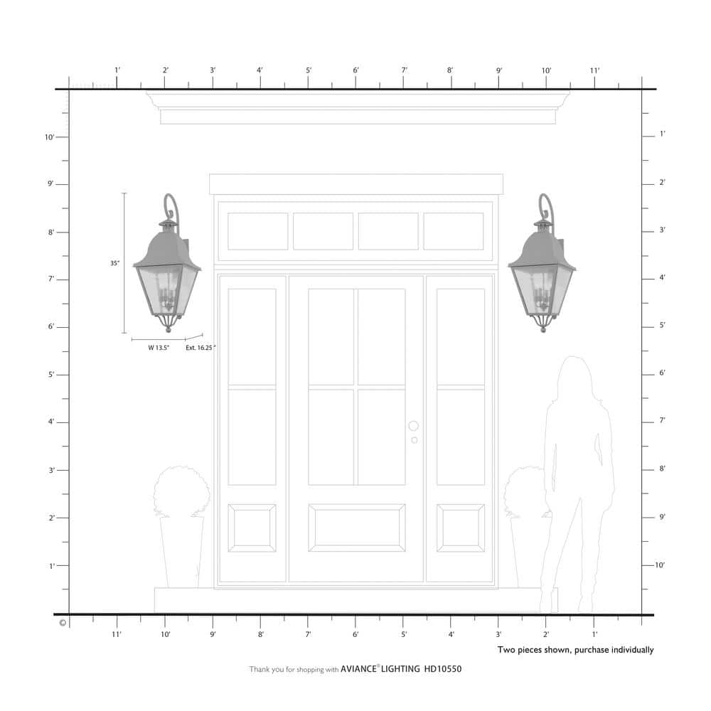 Elegant Black Seeded Glass 4-Light Outdoor Wall Lantern