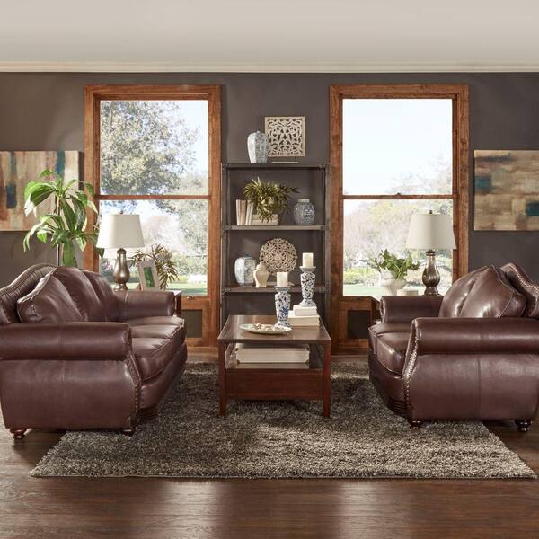 HomeSullivan Kelvington 3-Piece Chocolate Living Room Suite