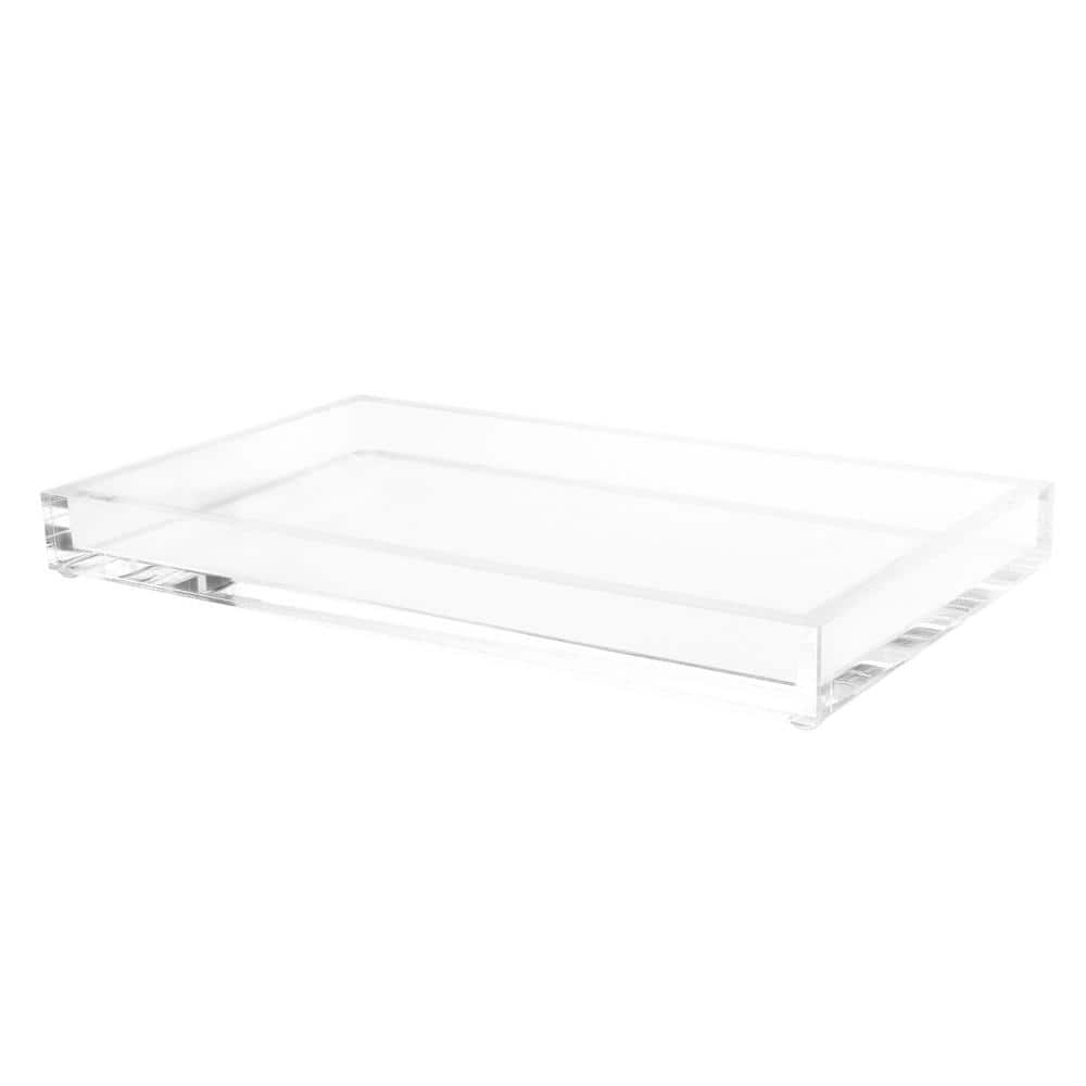Clear Acrylic Serving Tray with Gold Handle, Spill Proof Clear