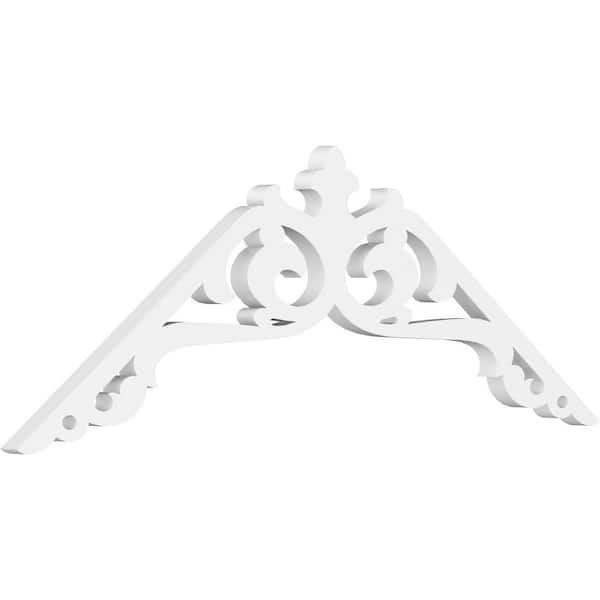Ekena Millwork 1 in. x 36 in. x 13-1/2 in. (9/12) Pitch Amber Gable Pediment Architectural Grade PVC Moulding