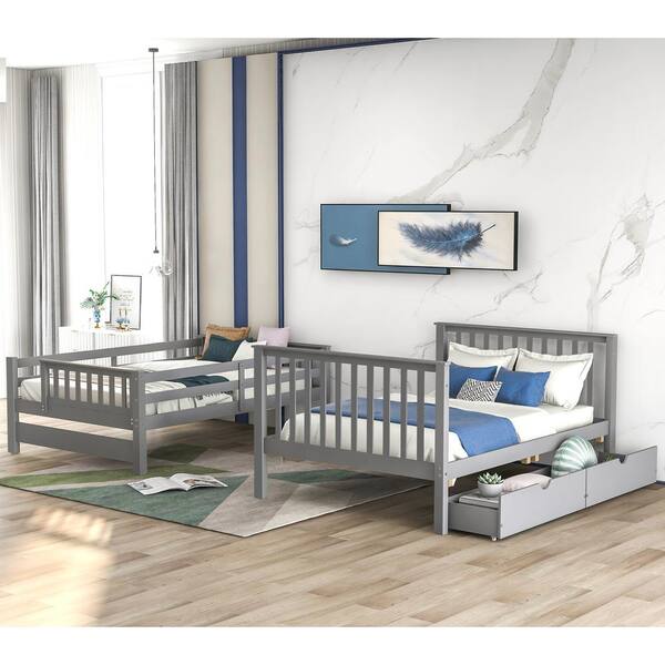Hazzard twin over full bed with trundle and shelves discount
