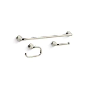 Sundae 3-Piece Bath Hardware Set with Towel Rack/Towel Bar/Toilet Paper Holder in Vibrant Polished Nickel