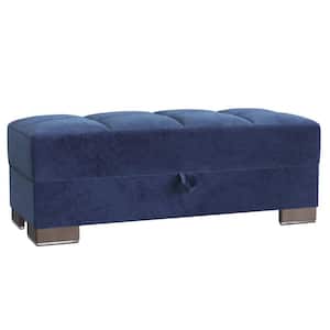 Basics Collection Blue Ottoman With Storage