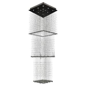 12-Light Chrome Statement Chandelier with Clear Crystals