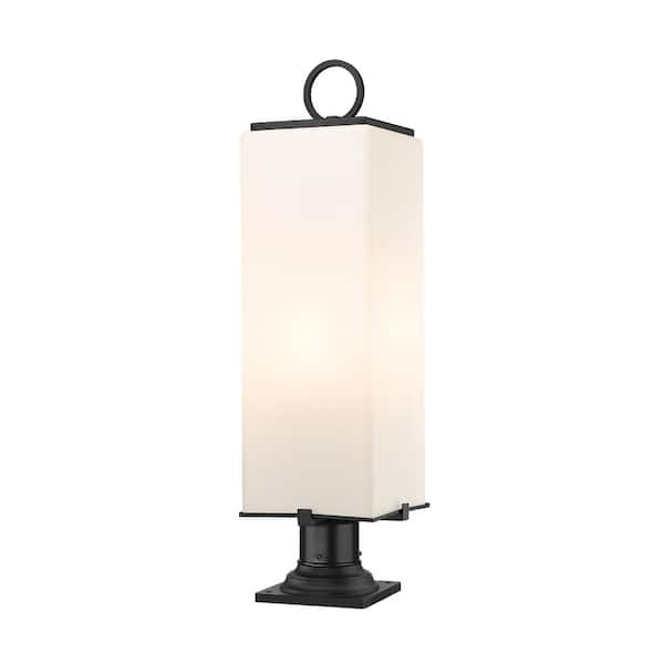 Unbranded Sana 28 .5 in 3 Light Black Aluminum Hardwired Outdoor Weather Resistant Pier Mount Light with No Bulb Included