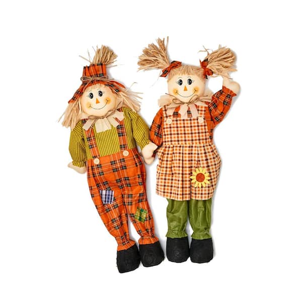 33 in. Standing Scarecrow (Set of 2) 2282 - The Home Depot