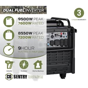 Truetimber 9500-Watt Dual Fuel Gasoline/Propane Inverter Generator with Remote Start by Pulsar