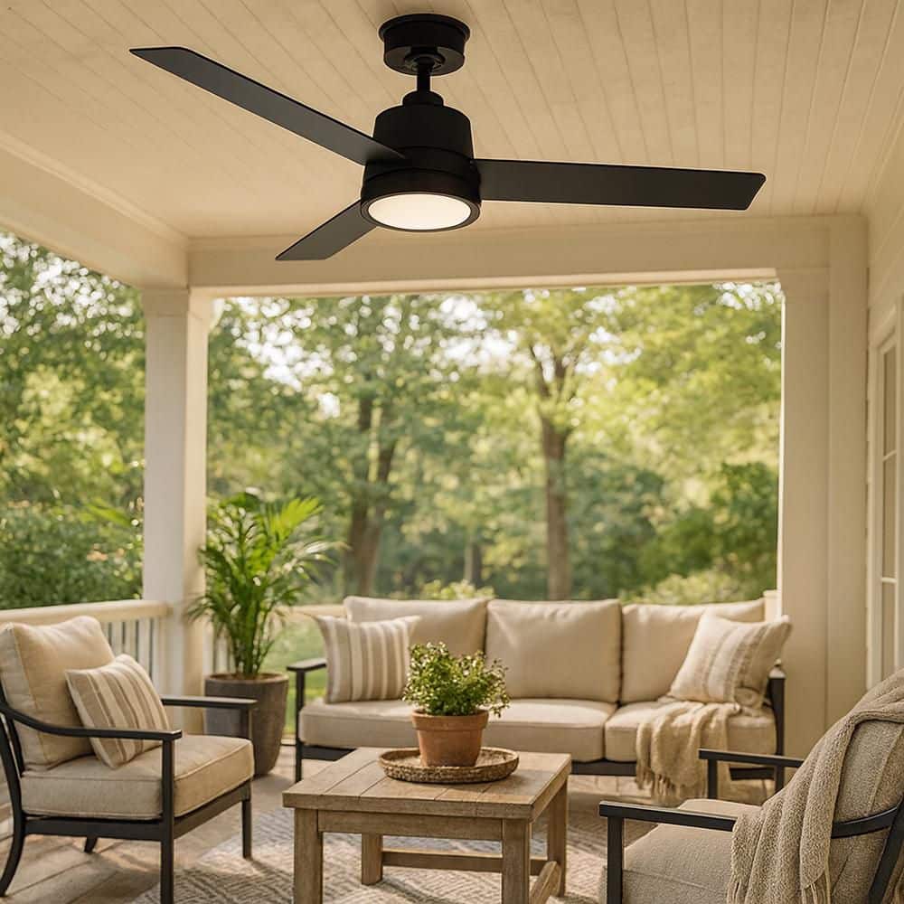 Chet 48.0 in. Indoor/Outdoor Integrated LED Matte Black Ceiling Fan with Remote Control price history on PriceWatchPro