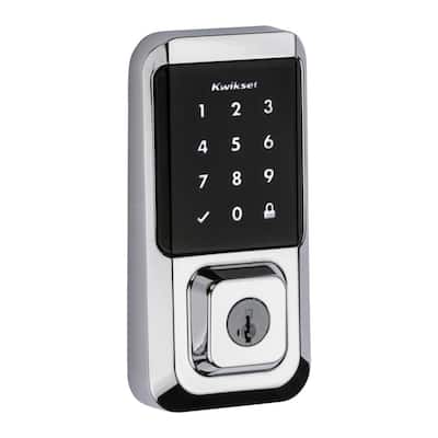 HALO Polished Chrome Touchscreen Wi-Fi Electronic Single-Cylinder Smart Lock Deadbolt featuring SmartKey Security