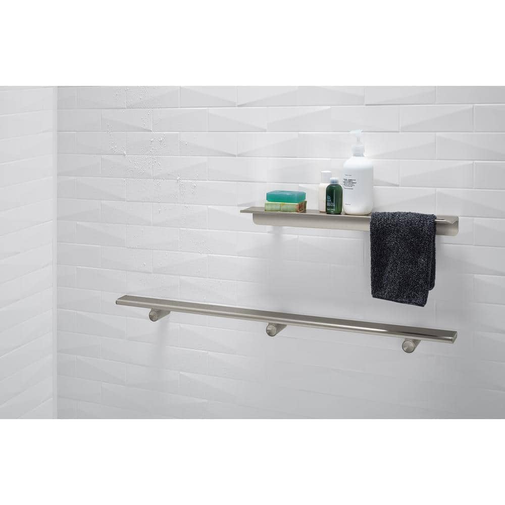 14" Floating Wall Shelf in Anodized Brushed Nickel