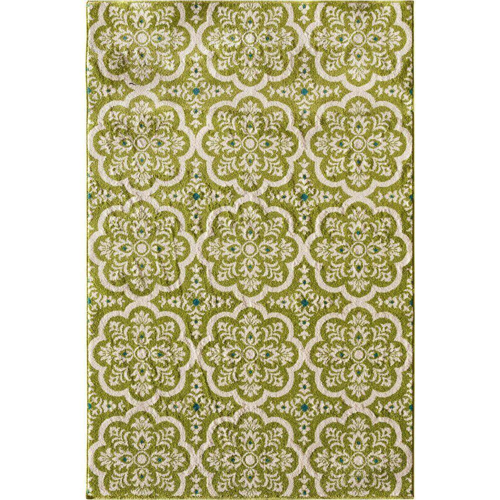 Natco Patio Brights Contoy Green 5 ft. x 7 ft. Indoor/Outdoor Area Rug