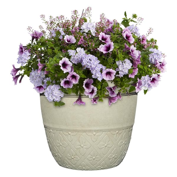 Oly Life （オリ―ライフ）テラポット CHG CLASSIC HOME & GARDEN 12.5 in. Clover River Stone Resin
