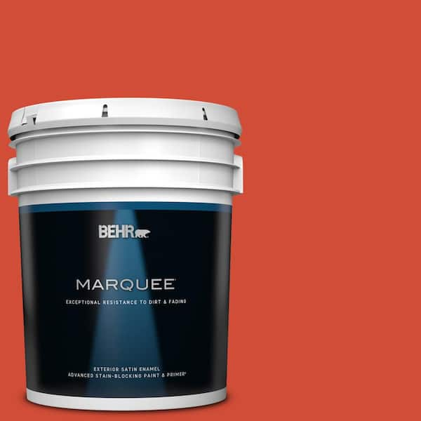 BEHR MARQUEE 5 gal. #S-G-190 Red Hot Satin Enamel Exterior Paint & Primer