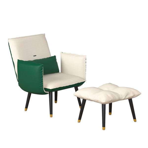 Fufu Gaga Green Sofa Chair Armchair, Leather Sofa Chair And Ottoman Set