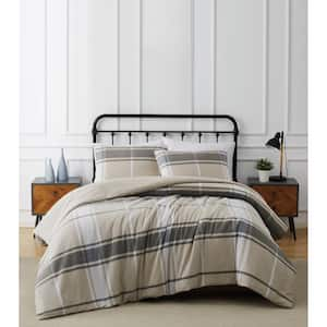 Preston Plaid 3-Piece Cotton Flannel Full / Queen Duvet Cover Set