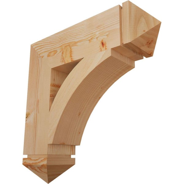 Ekena Millwork 5.5 in. x 24 in. x 24 in. Douglas Fir Thorton Arts and Crafts Smooth Bracket
