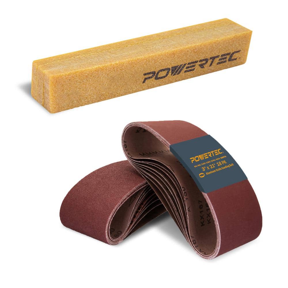 3 in. x 21 in. Sanding Belts Assortment, 3 Each of 60/80/120/180/240/400 Grits with Abrasive Cleaning Stick price history on PriceWatchPro