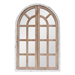 23.625 in. W x 35.625 in. H Arched Framed Wood Wall Mirror