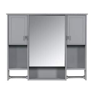 35 in. W x 28.7 in. H Rectangular Aluminum Medicine Cabinet with Mirror