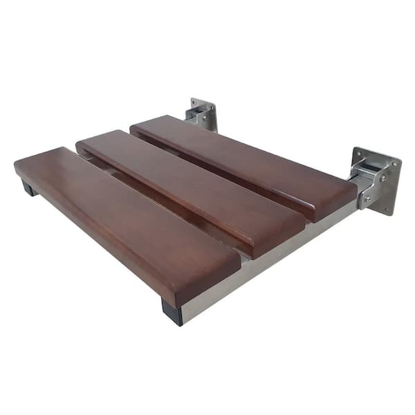 Kingston Brass Chaise 19 in. x 16 in. Wall Mount Fold Down Shower Seat in Brushed Nickel