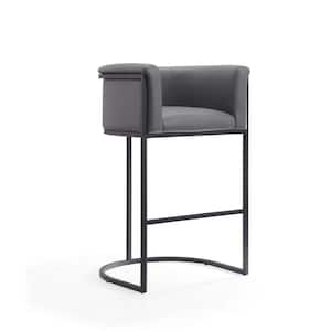 Cosmopolitan 37.8 in. Grey and Black Metal Barstool