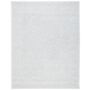 Textural Silver 9 ft. x 12 ft. Solid Color Geometric Area Rug