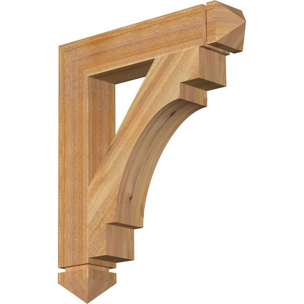 Ekena Millwork 4 in. x 26 in. x 22 in. Western Red Cedar Merced Arts and Crafts Rough Sawn