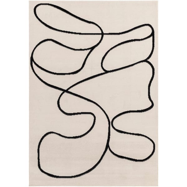 HAUTELOOM Eilir Beige Black Gray 8 ft. x 10 ft. Area Rug