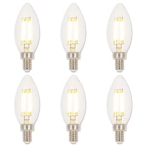 60-Watt Equivalent B11 Dimmable Clear E12 Edison Filament LED Light Bulb 3000K (6-Pack)