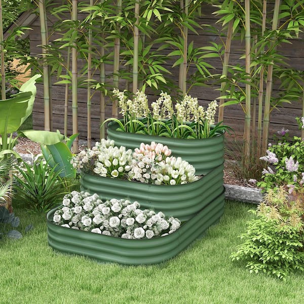 VAMOP Raised Garden Bed 62.25 in. x 43 in. x 32.25 in. Green