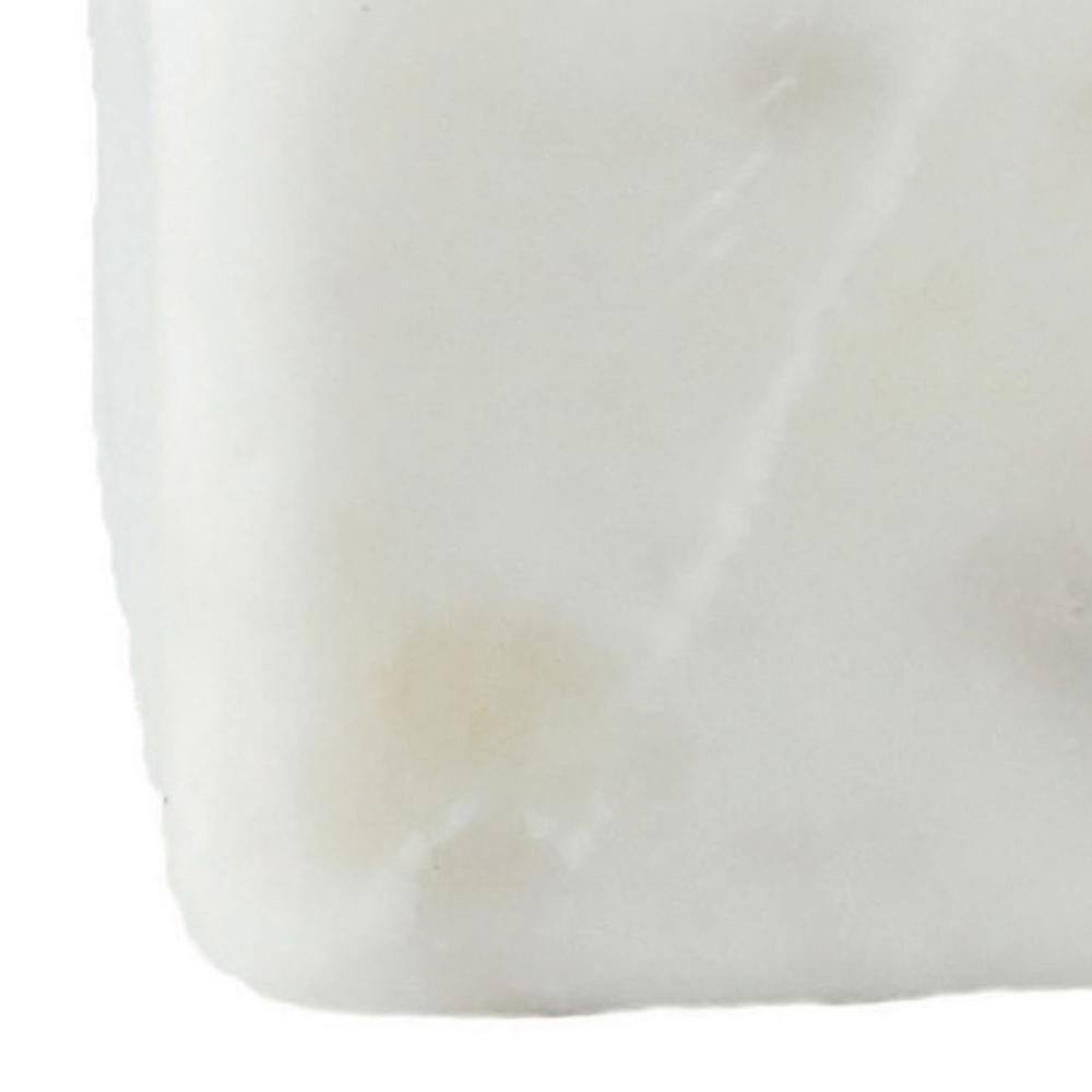 Square White Marble Bowl with Brass Spoon Set