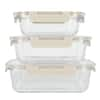 MARTHA STEWART Elsinore 2-Piece Glass Storage Container Set in Green with  Snap Lids 985119532M - The Home Depot