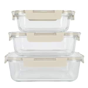 LEXI HOME Nested Glass Meal Prep 4-Piece Oven Safe Food Storage
