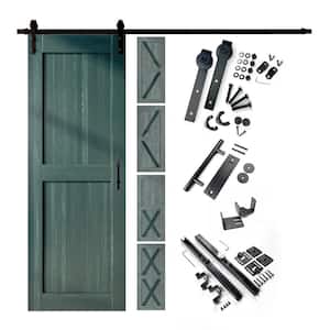 40 in. x 80 in. 5-in-1 Design Royal Pine Solid Pine Wood Interior Sliding Barn Door with Hardware Kit, Non-Bypass