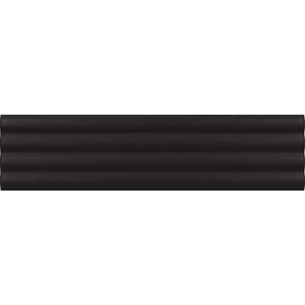 Apollo Tile Arte 1.97 in. x 7.87 in. Matte Black Ceramic Subway Deco Wall and Floor Sample Tile (0.11 Sq. ft./case) (1-pack)