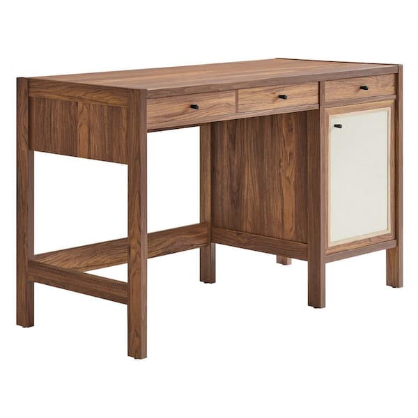 MODWAY Capri 49 in. Recatanglar Walnut Wood Grain Office Desk EEI