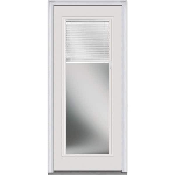 MMI Door 30 in. x 80 in. Internal Blinds Right-Hand Full Lite Classic Primed Steel Prehung Front Door