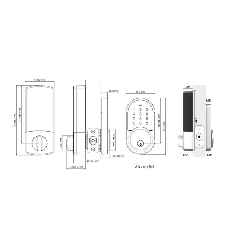 Round Satin Nickel Smart Wi-Fi Deadbolt Powered by Hubspace