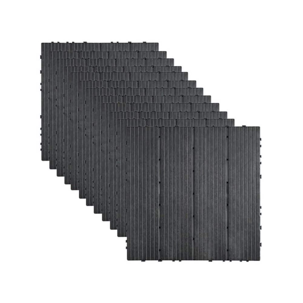 1 ft. x 1 ft. Composite Interlocking Deck Tiles, Waterproof Patio Deck Tiles in Dark Grey for Porch, Poolside (36-Pack) price history on PriceWatchPro