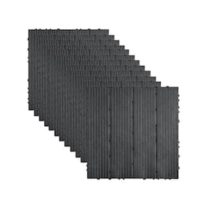 1 ft. x 1 ft. Composite Interlocking Deck Tiles, Waterproof Patio Deck Tiles in Dark Grey for Porch, Poolside (36-Pack)