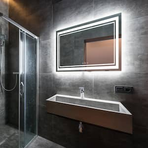 40 in. W x 24 in. H Large Rectangular Frameless Anti-Fog Wall-Mounted LED Bathroom Vanity Mirror