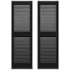 Builders Edge 14.5 in. x 43 in. Louvered Vinyl Exterior Shutters Pair in Black