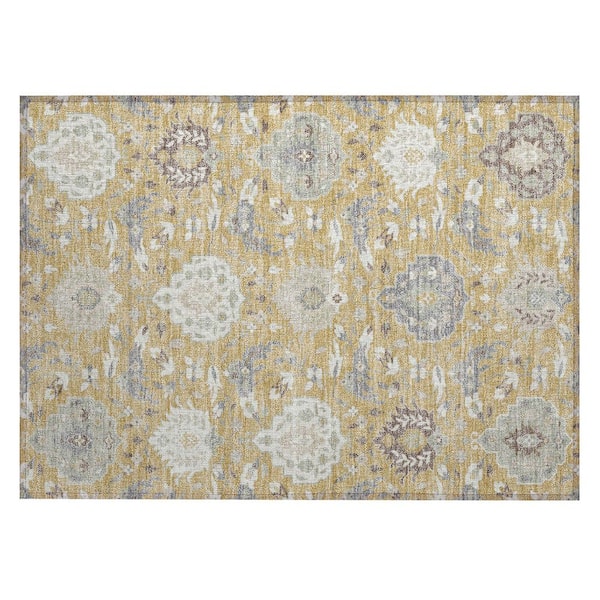 Addison Rugs Chantille Machine Washable Indoor/Outdoor Abstract ACN1026 Gold 1 ft. 8 in. x 2 ft. 6 in. Area Rug