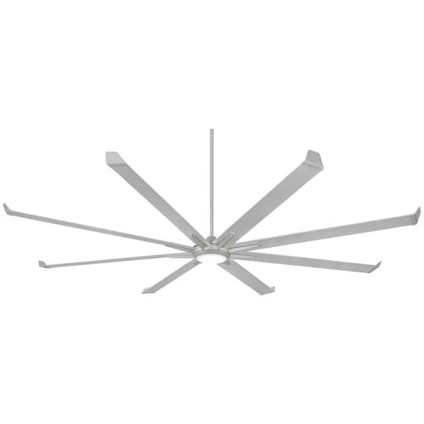 MINKA-AIRE Geant 110 in. LED Indoor/Outdoor Aluminum Finish Ceiling Fan with Light and Remote Control