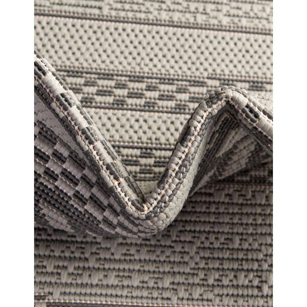 EasyCare 6' Square Gray Stripe Synthetic Outdoor Rug