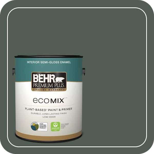 1 gal. #700F-7 Evergreen Bough Semi-Gloss Enamel EcoMix Plant-Based Interior Paint & Primer