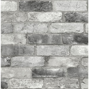 Grey London Brick Grey Wallpaper Sample