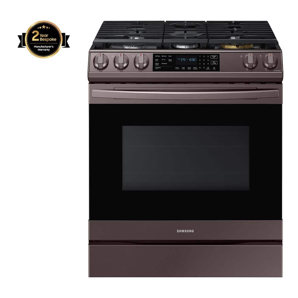 Samsung 30 in. 6 cu. ft. 5Burner SlideIn Gas Range with Air Fry and