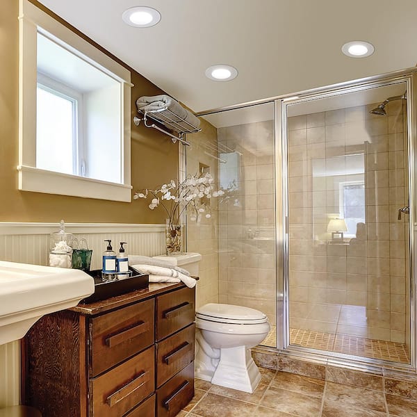Integrated Led Recessed Trim Downlight, Bathroom Recessed Lighting Home Depot