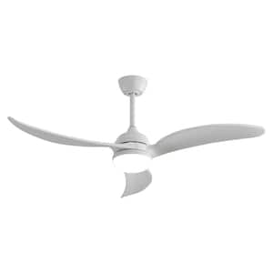 Light Pro 52 in. Indoor White Ceiling Fan with Dimmable Led Light,3 Solid Wood Blades,Remote Control,Reversible DC Motor